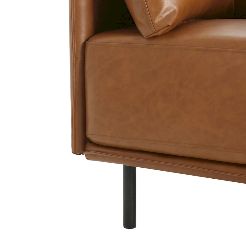 39palcové široké křeslo s kovovými nohami – Moderní minimalistický design