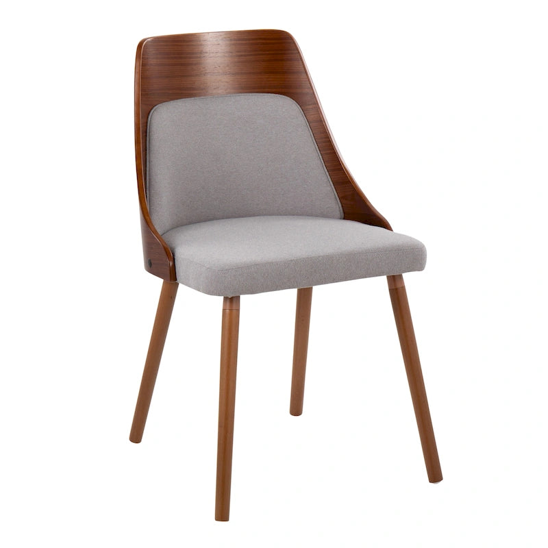 Čalouněné jídelní židle Mid-Century Modern s kónickými dřevěnými nohami – balení 2 ks