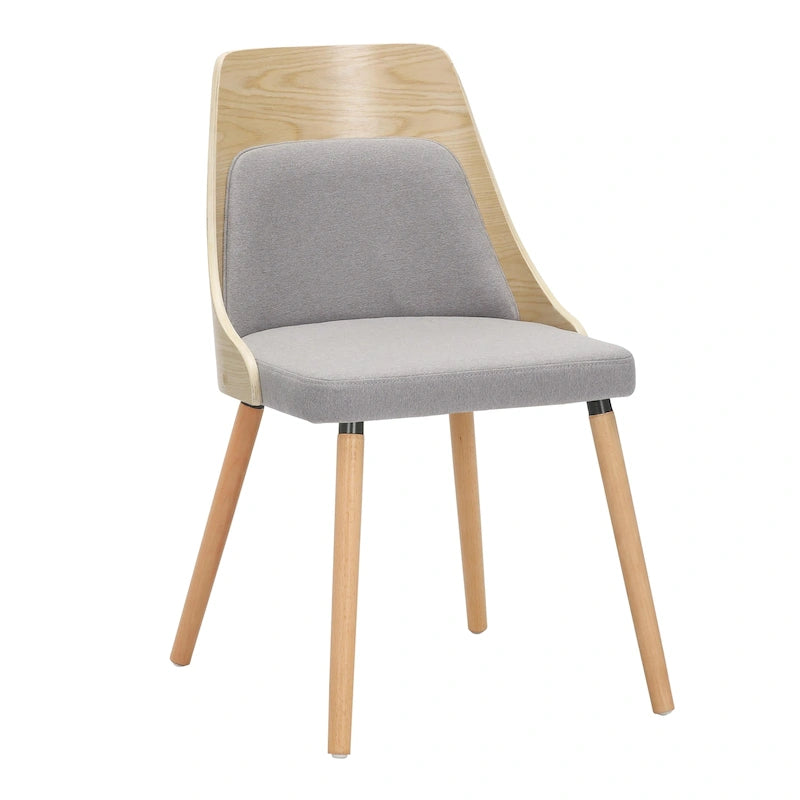 Čalouněné jídelní židle Mid-Century Modern s kónickými dřevěnými nohami – balení 2 ks