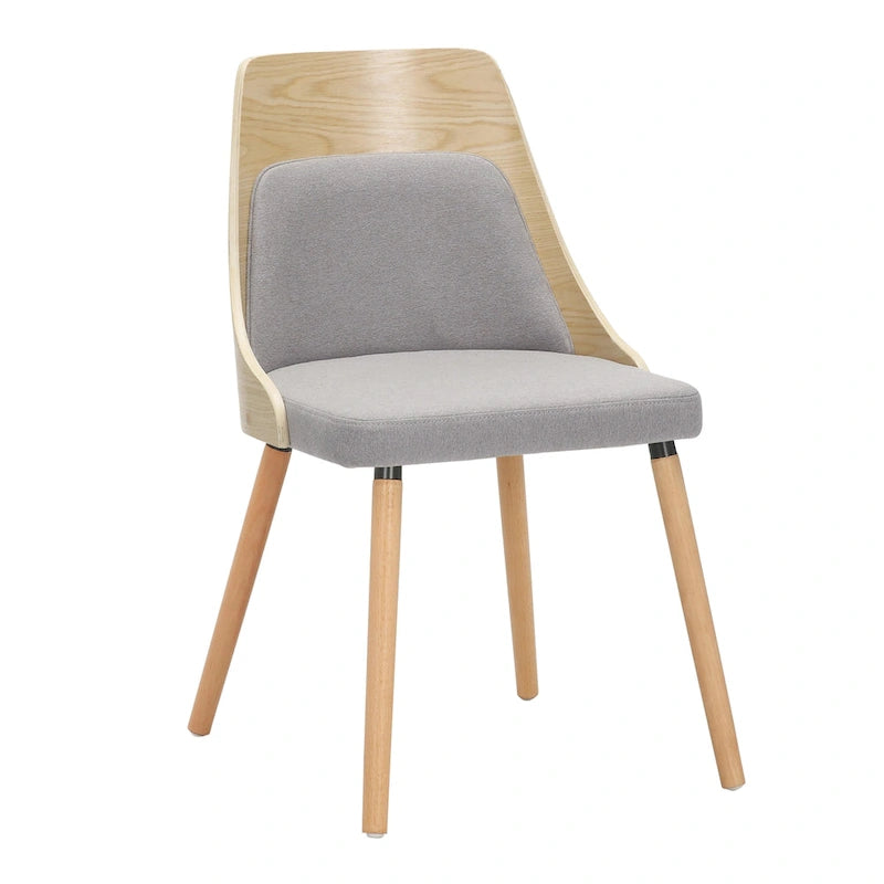 Čalouněné jídelní židle Mid-Century Modern s kónickými dřevěnými nohami – balení 2 ks