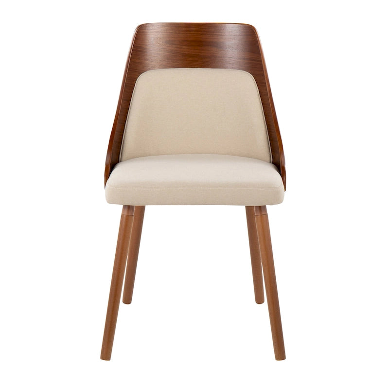 Čalouněné jídelní židle Mid-Century Modern s kónickými dřevěnými nohami – balení 2 ks