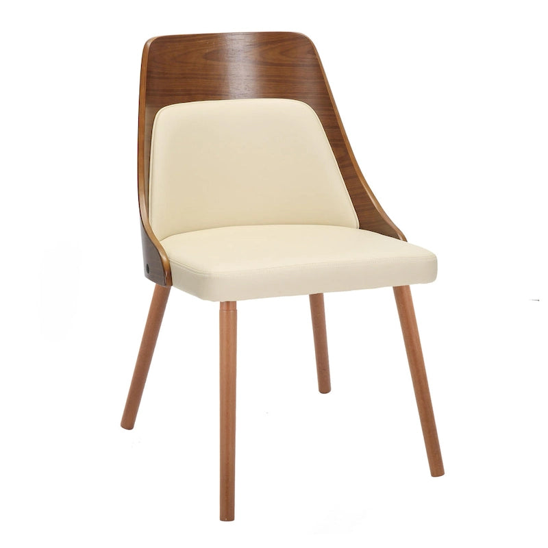 Čalouněné jídelní židle Mid-Century Modern s kónickými dřevěnými nohami – balení 2 ks
