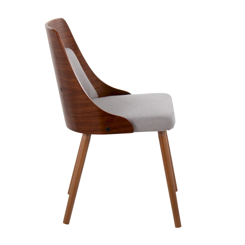 Čalouněné jídelní židle Mid-Century Modern s kónickými dřevěnými nohami – balení 2 ks