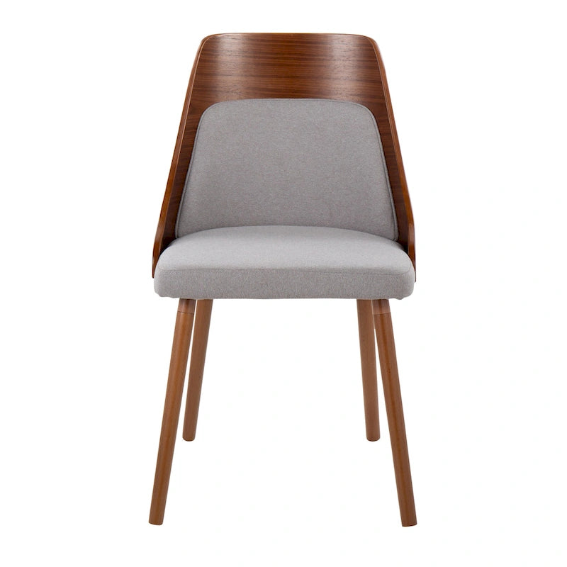 Čalouněné jídelní židle Mid-Century Modern s kónickými dřevěnými nohami – balení 2 ks