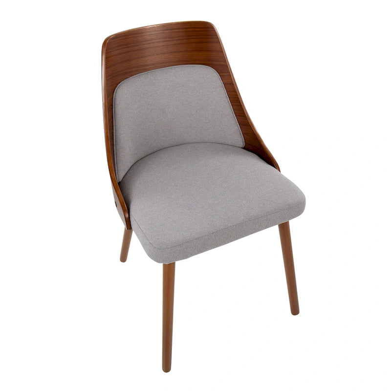 Čalouněné jídelní židle Mid-Century Modern s kónickými dřevěnými nohami – balení 2 ks