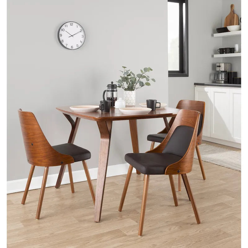 Čalouněné jídelní židle Mid-Century Modern s kónickými dřevěnými nohami – balení 2 ks