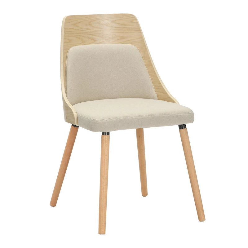 Čalouněné jídelní židle Mid-Century Modern s kónickými dřevěnými nohami – balení 2 ks