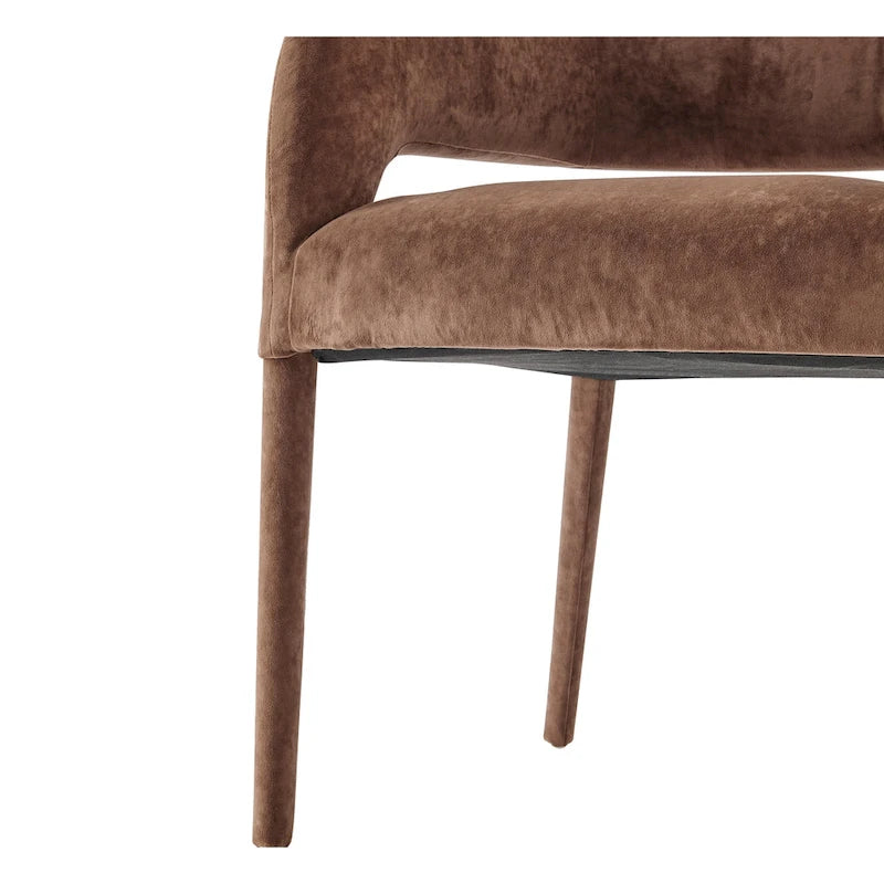 Sametová jídelní židle – luxusní čalounění s křivočarým designem