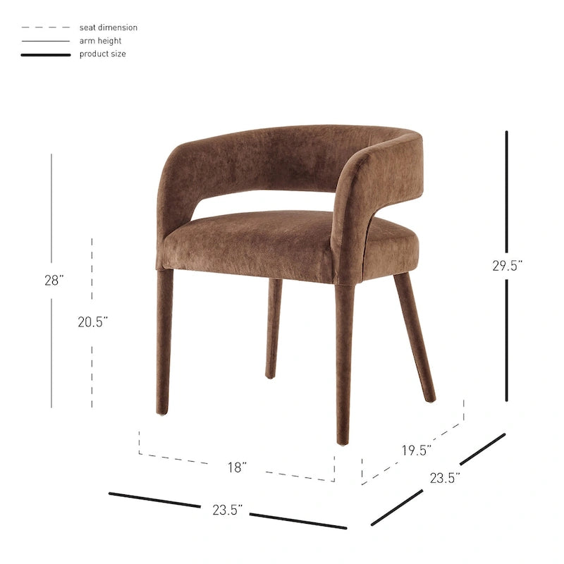 Sametová jídelní židle – luxusní čalounění s křivočarým designem