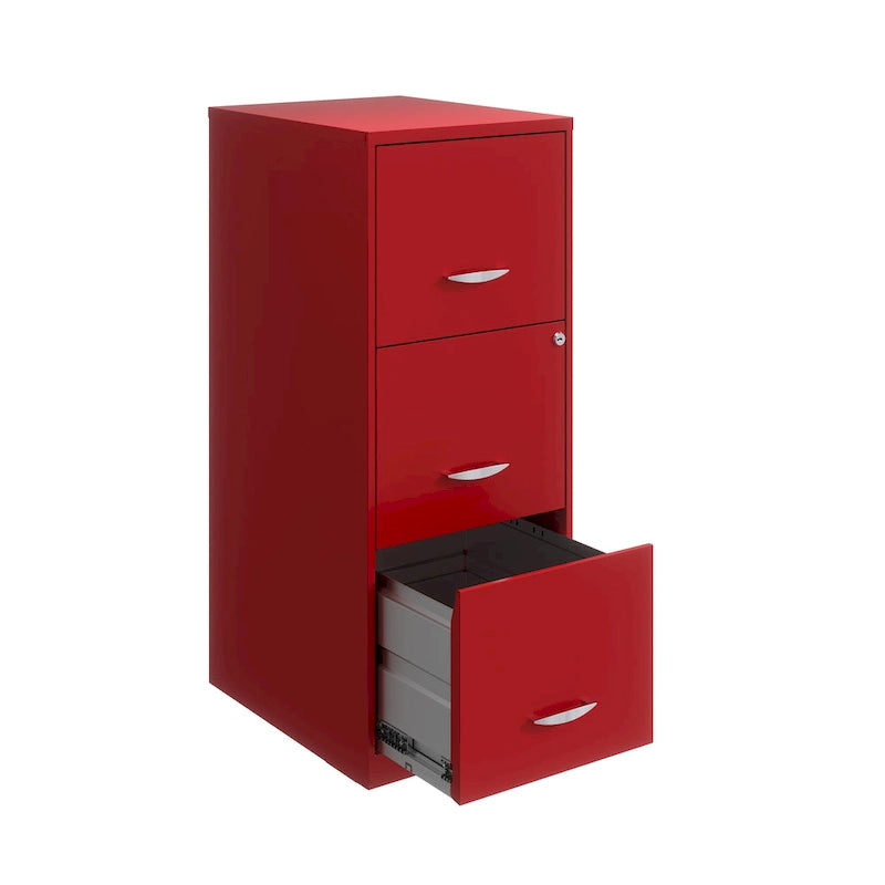 Vertikální kartotéka se 3 zásuvkami v barvě Lava Red pro domácnost a kancelář