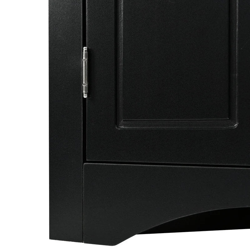 Bílá rohová koupelnová skříňka s nastavitelnými policemi – 43,7 cm (š) x 43,7 cm (h) x 80 cm (v)
