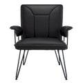 Křeslo Mid-Century Modern z umělé kůže – vlásenkové nohy, 74Šx71Dx84V