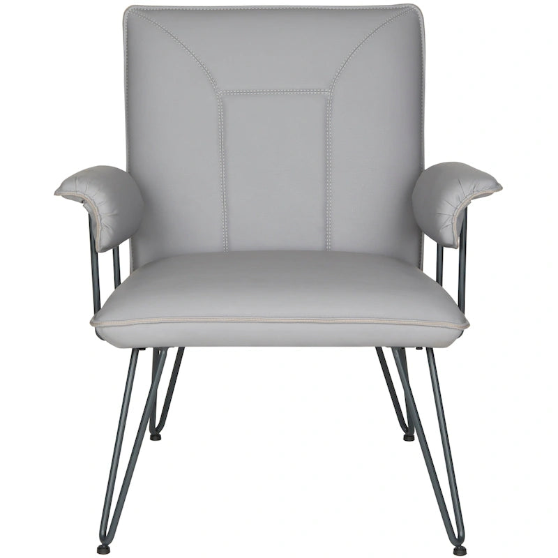 Křeslo Mid-Century Modern z umělé kůže – vlásenkové nohy, 74Šx71Dx84V
