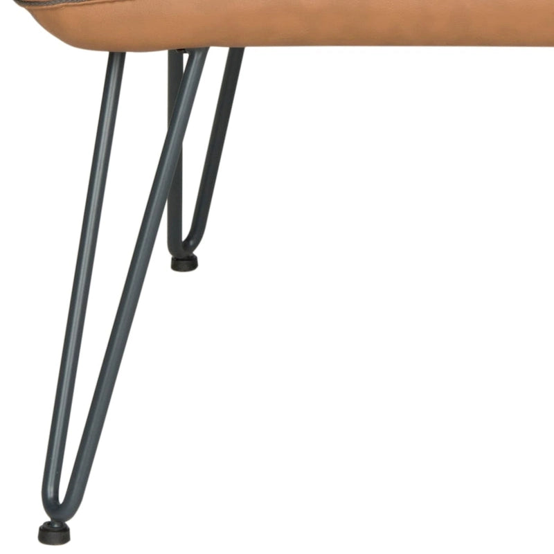 Křeslo Mid-Century Modern z umělé kůže – vlásenkové nohy, 74Šx71Dx84V