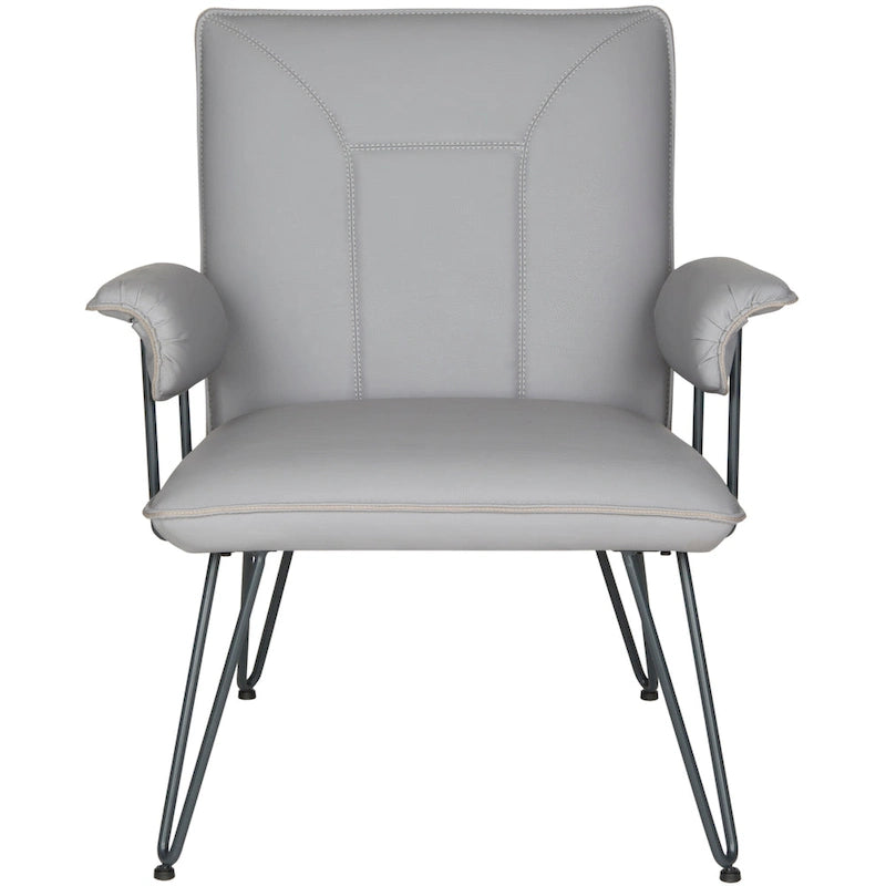Křeslo Mid-Century Modern z umělé kůže – vlásenkové nohy, 74Šx71Dx84V