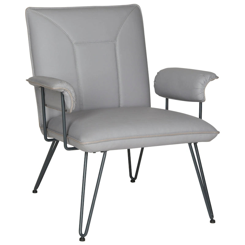 Křeslo Mid-Century Modern z umělé kůže – vlásenkové nohy, 74Šx71Dx84V