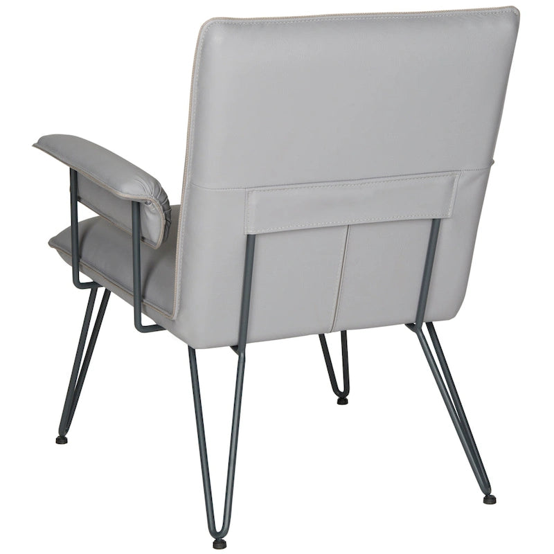 Křeslo Mid-Century Modern z umělé kůže – vlásenkové nohy, 74Šx71Dx84V