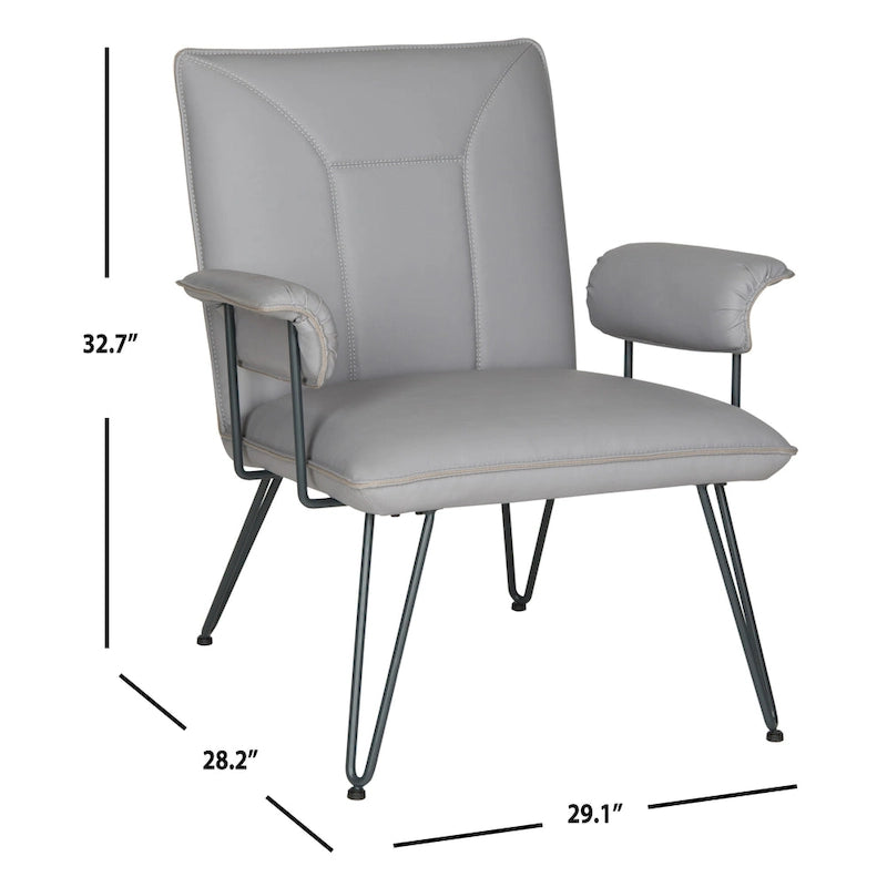 Křeslo Mid-Century Modern z umělé kůže – vlásenkové nohy, 74Šx71Dx84V