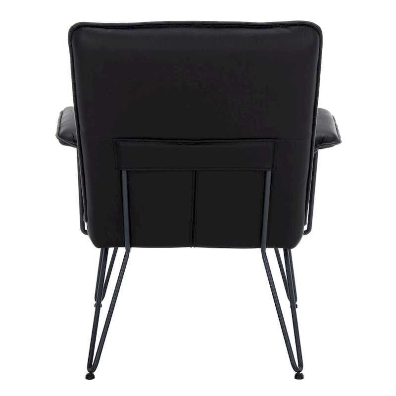 Křeslo Mid-Century Modern z umělé kůže – vlásenkové nohy, 74Šx71Dx84V