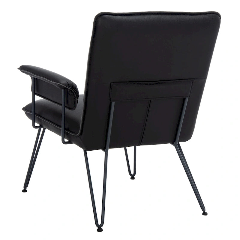 Křeslo Mid-Century Modern z umělé kůže – vlásenkové nohy, 74Šx71Dx84V