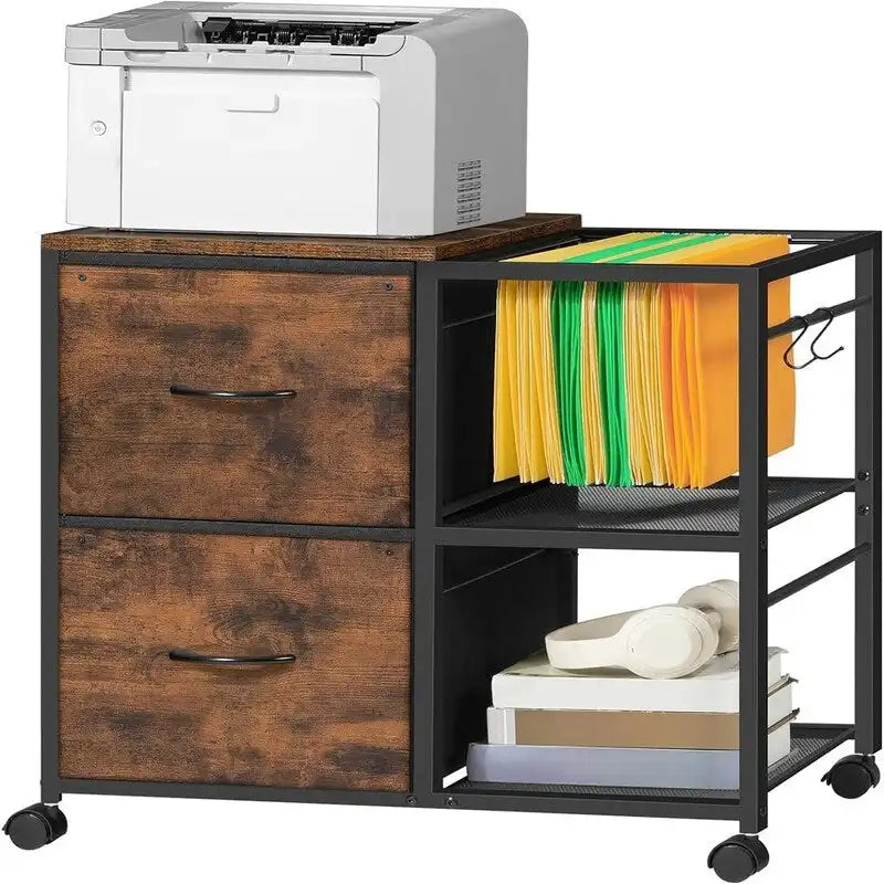 Skříňka na dokumenty se 2 látkovými zásuvkami, boční, na spisy formátu A4 nebo Letter – 15.4D x 27.9W x 25.8H