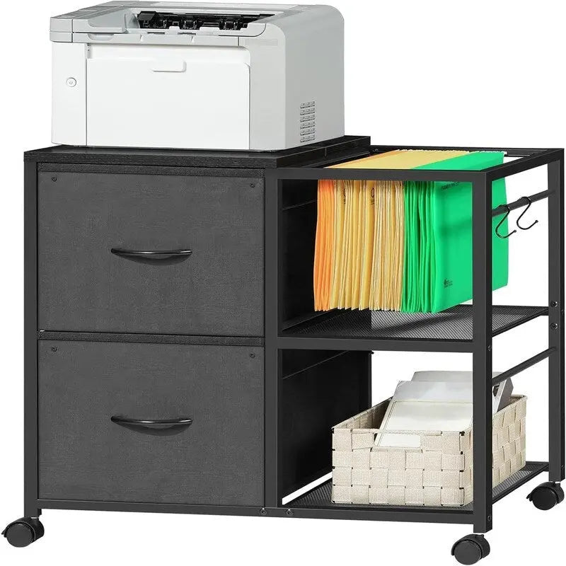 Skříňka na dokumenty se 2 látkovými zásuvkami, boční, na spisy formátu A4 nebo Letter – 15.4D x 27.9W x 25.8H