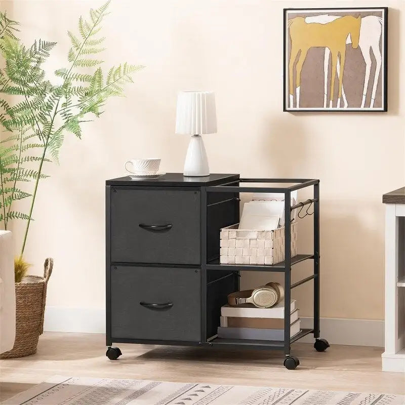 Skříňka na dokumenty se 2 látkovými zásuvkami, boční, na spisy formátu A4 nebo Letter – 15.4D x 27.9W x 25.8H