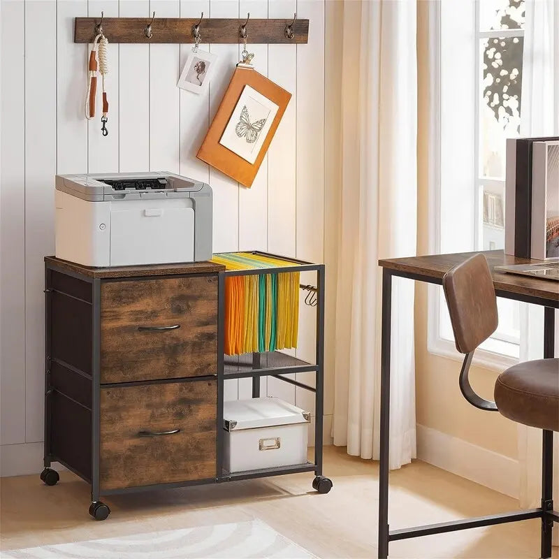 Skříňka na dokumenty se 2 látkovými zásuvkami, boční, na spisy formátu A4 nebo Letter – 15.4D x 27.9W x 25.8H
