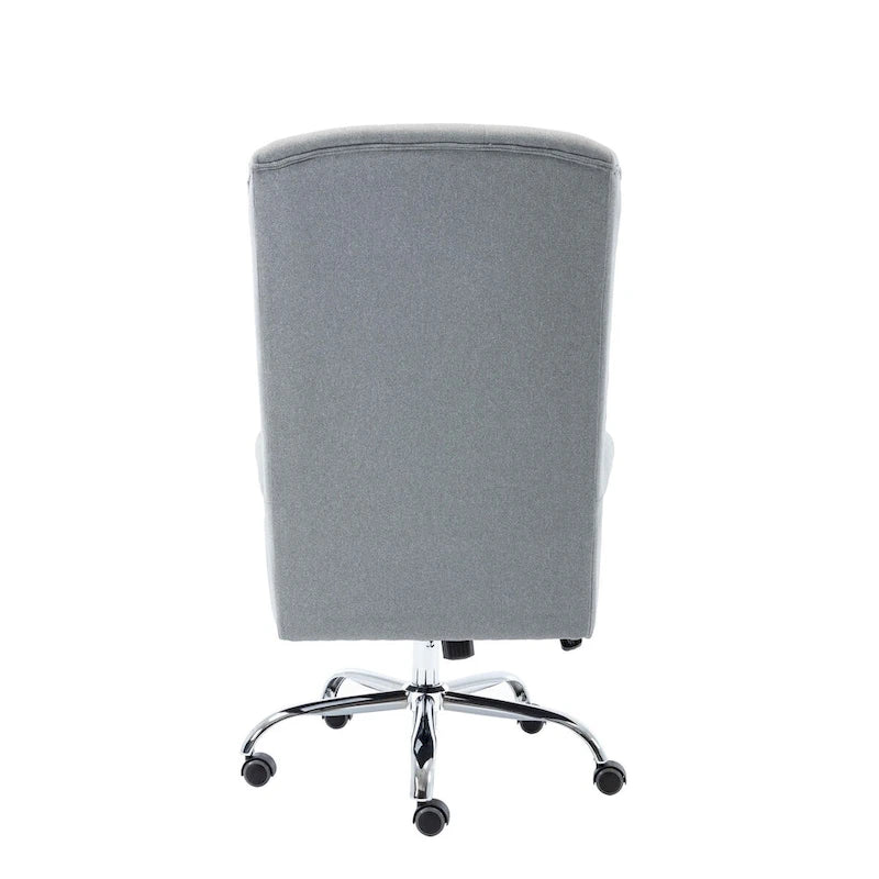 Vysoká kancelářská židle Wingback s lněným čalouněním, otočná o 360° a nastavitelná výška